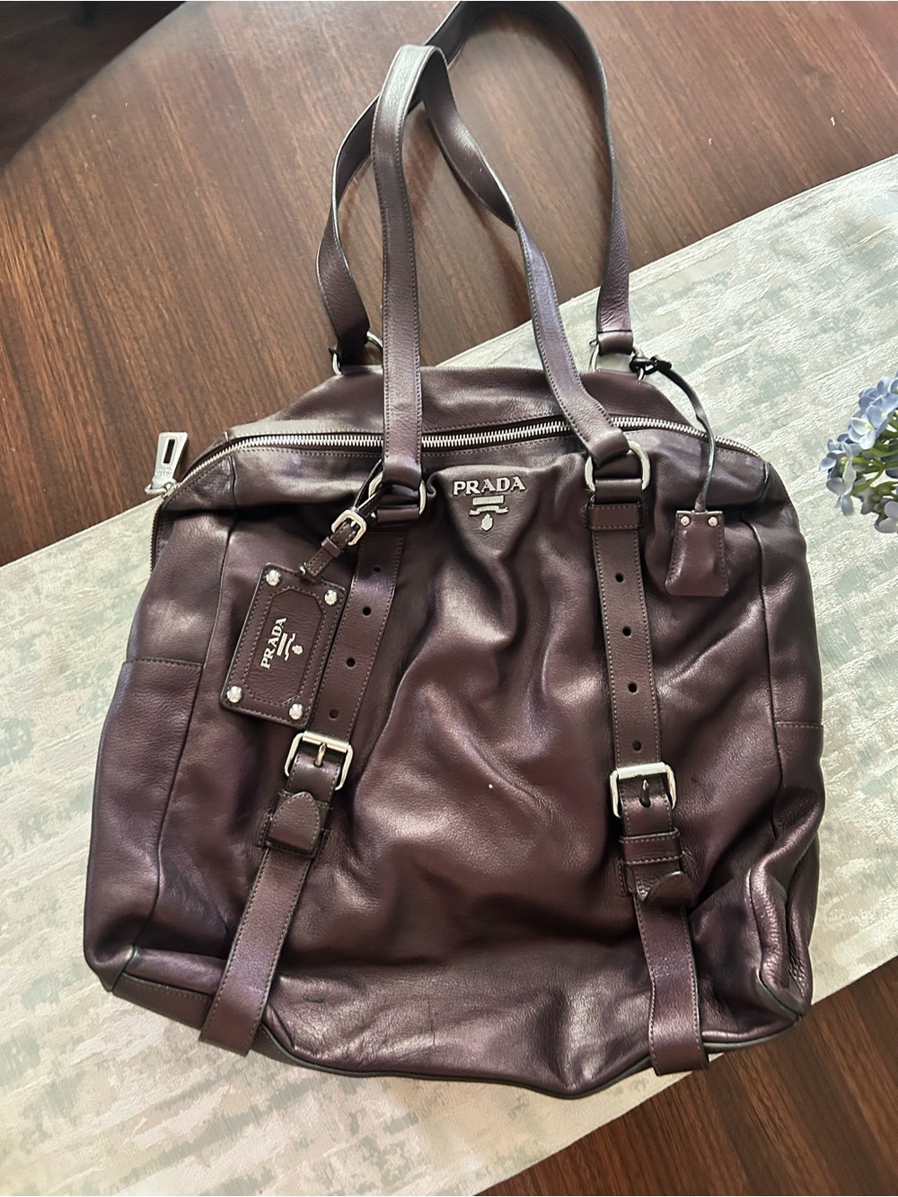 Prada Bag in Dark Burgundy Leather
